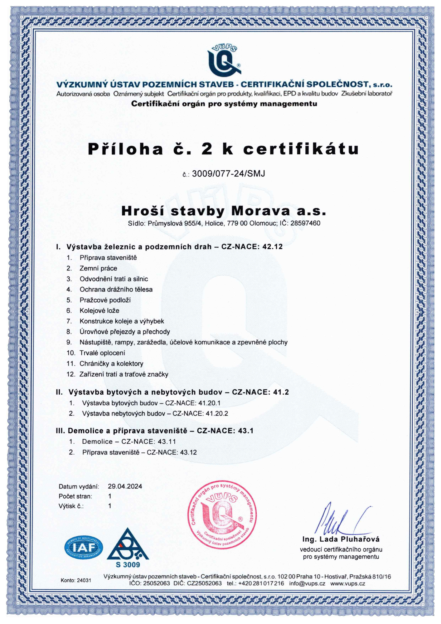Certifikat 9001 2016 Priloha C2